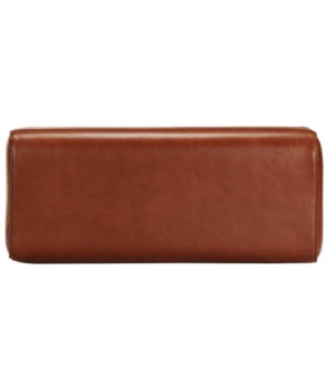 Bancă Bok gimnastică maro 58cm piele naturală/lemn masiv mango, cu aspect vintage - WOODBB1606