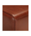 Bancă Bok gimnastică maro 58cm piele naturală/lemn masiv mango, cu aspect vintage - WOODBB1606