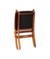 Scaun relaxant pliant, maro închis, piele naturală - WOODBB1619