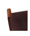 Scaun relaxant pliant, maro închis, piele naturală - WOODBB1619
