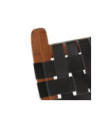 Scaun relaxant pliant, negru, piele naturală - WOODBB1620 Scaun relaxant pliant, negru, piele naturală - WOODBB1620
