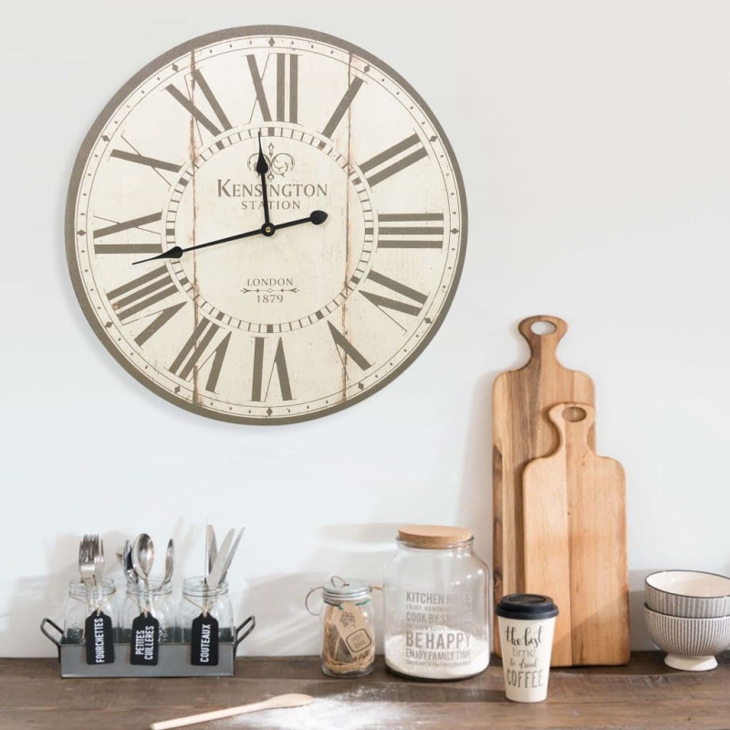 Ceas de perete vintage London, 60 cm, cu aspect retro - WOODBB1636