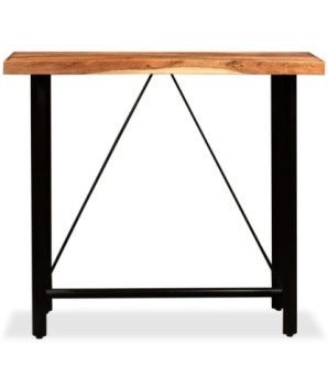 Masă bar cu 4 scaune fără spătar, aspect industrial, din lemn masiv reciclat, dreptunghiulară, 120 x 60 x 107 cm, handmade