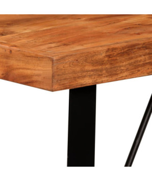 Masă bar cu 4 scaune fără spătar, aspect industrial, din lemn masiv reciclat, dreptunghiulară, 120 x 60 x 107 cm, handmade