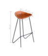 Scaune de bar, 6 buc., maro, piele naturală, cu aspect industrial - WOODBB1657 Scaune de bar, 6 buc., maro, piele naturală, cu aspect industrial - WOODBB1657