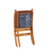 Scaun relaxant pliant, maro, piele naturală - WOODBB1659