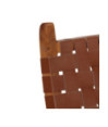 Scaun relaxant pliant, maro, piele naturală - WOODBB1659
