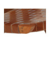 Scaun relaxant pliant, maro, piele naturală - WOODBB1659