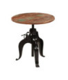 Masă rotundă reglabilă, din lemn masiv reciclat, 75 x (76-110) cm Masă rotundă reglabilă, din lemn masiv reciclat, 75 x (76-110) cm
