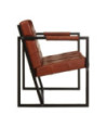 Canapea cu 2 locuri, maro, piele naturală de capră, cu aspect vintage - WOODBB1678