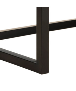 Canapea cu 2 locuri, maro, piele naturală de capră, cu aspect vintage - WOODBB1678