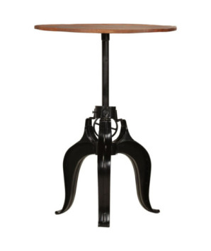 Masă rotundă reglabilă, din lemn masiv reciclat, 75 x (76-110) cm