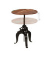 Masă rotundă reglabilă, din lemn masiv reciclat, 75 x (76-110) cm Masă rotundă reglabilă, din lemn masiv reciclat, 75 x (76-110) cm