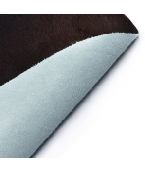 Covor, negru, 180x220 cm, piele naturală de vacă - WOODBB1682