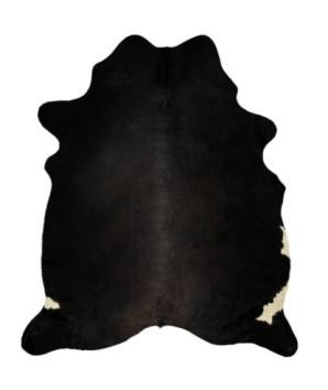 Covor, negru, 180x220 cm, piele naturală de vacă - WOODBB1682