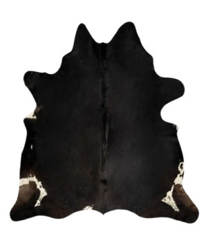 Covor, negru, 180x220 cm, piele naturală de vacă - WOODBB1682