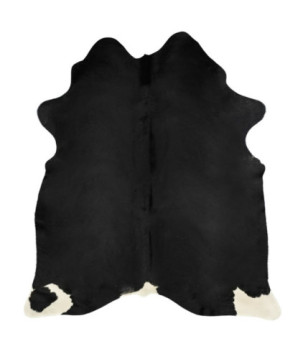 Covor, negru, 180x220 cm, piele naturală de vacă - WOODBB1682
