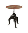 Masă rotundă reglabilă, din lemn masiv reciclat, 75 x (76-110) cm Masă rotundă reglabilă, din lemn masiv reciclat, 75 x (76-110) cm