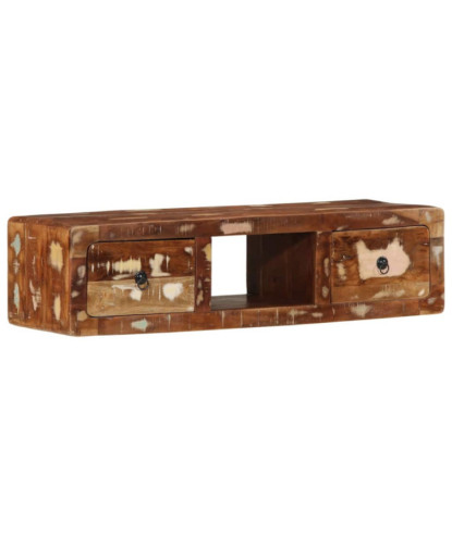 Comodă TV montată pe perete 100x32x25 cm, lemn reciclat - WOODBB1685