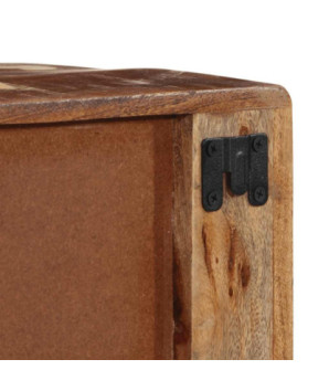 Comodă TV suspendată, aspect vintage, din lemn masiv reciclat, 100x32x25 cm