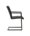 Scaune de bucătărie consolă, 4 buc., negru, piele naturală  , cu aspect retro - WOODBB1695