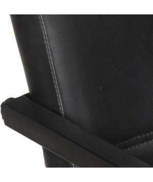 Scaune de bucătărie consolă, 6 buc., negru, piele naturală  , cu aspect retro - WOODBB1701