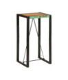 Masă bar cu aspect vintage multicolor, din lemn masiv reciclat, dreptunghiulară, 60x55x110 cm
