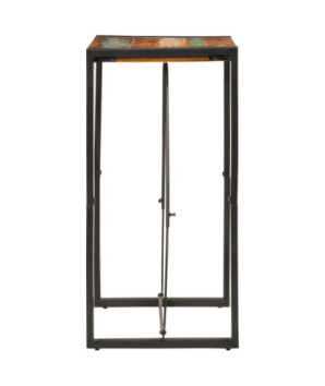Masă bar cu aspect vintage multicolor, din lemn masiv reciclat, dreptunghiulară, 60x55x110 cm