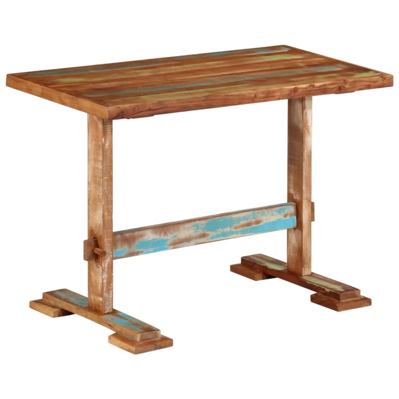 Masă de bucătărie pentru 4 persoane, aspect vintage, din lemn masiv reciclat, dreptunghiulară, 110x55x78 cm, handmade Masă de bucătărie pentru 4 persoane, aspect vintage, din lemn masiv reciclat, dreptunghiulară, 110x55x78 cm, handmade