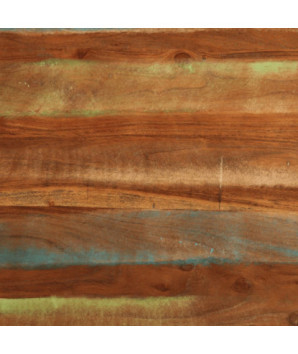 Masă de bucătărie pentru 4 persoane, aspect vintage, din lemn masiv reciclat, dreptunghiulară, 110x55x78 cm, handmade