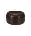 Fotoliu puf, maro închis, 60 x 30 cm, piele naturală de capră - WOODBB1735