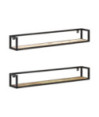 Rafturi de perete, 2 buc., 120 cm, lemn reciclat, cu aspect industrial - WOODBB190