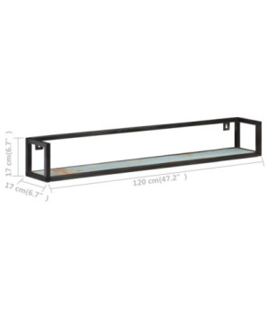 Rafturi de perete, 2 buc., 120 cm, lemn reciclat, cu aspect industrial - WOODBB190