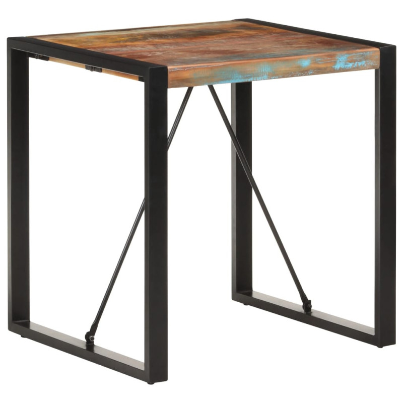 Masă de bucătărie pentru 2 persoane, aspect industrial, din lemn masiv reciclat, pătrată, 70 x 70 x 75 cm Masă de bucătărie pentru 2 persoane, aspect industrial, din lemn masiv reciclat, pătrată, 70 x 70 x 75 cm