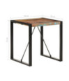 Masă de bucătărie pentru 2 persoane, aspect industrial, din lemn masiv reciclat, pătrată, 70 x 70 x 75 cm Masă de bucătărie pentru 2 persoane, aspect industrial, din lemn masiv reciclat, pătrată, 70 x 70 x 75 cm