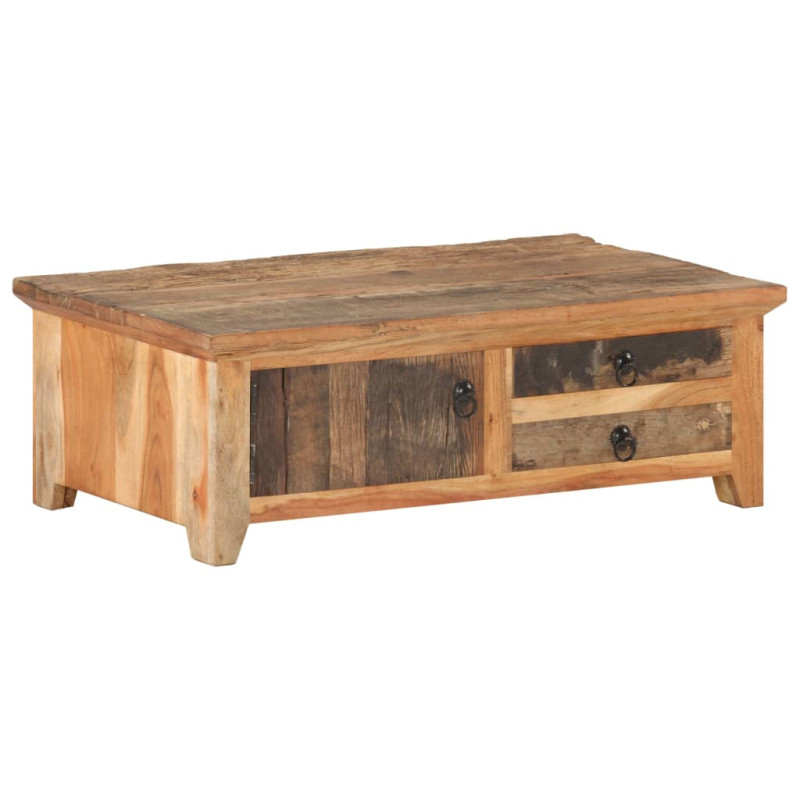 Masă de cafea, 90 x 50 x 31 cm, lemn reciclat, cu aspect vintage - WOODBB192
