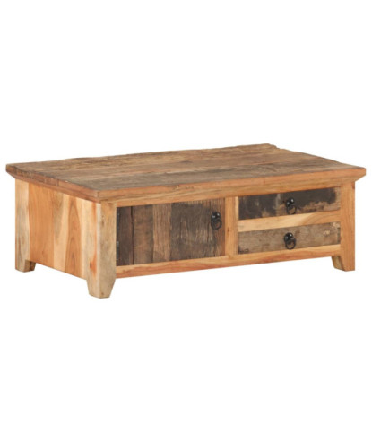 Masă de cafea, 90 x 50 x 31 cm, lemn reciclat, cu aspect vintage - WOODBB192