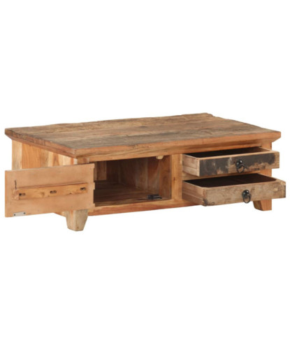 Masă de cafea, 90 x 50 x 31 cm, lemn reciclat, cu aspect vintage - WOODBB192