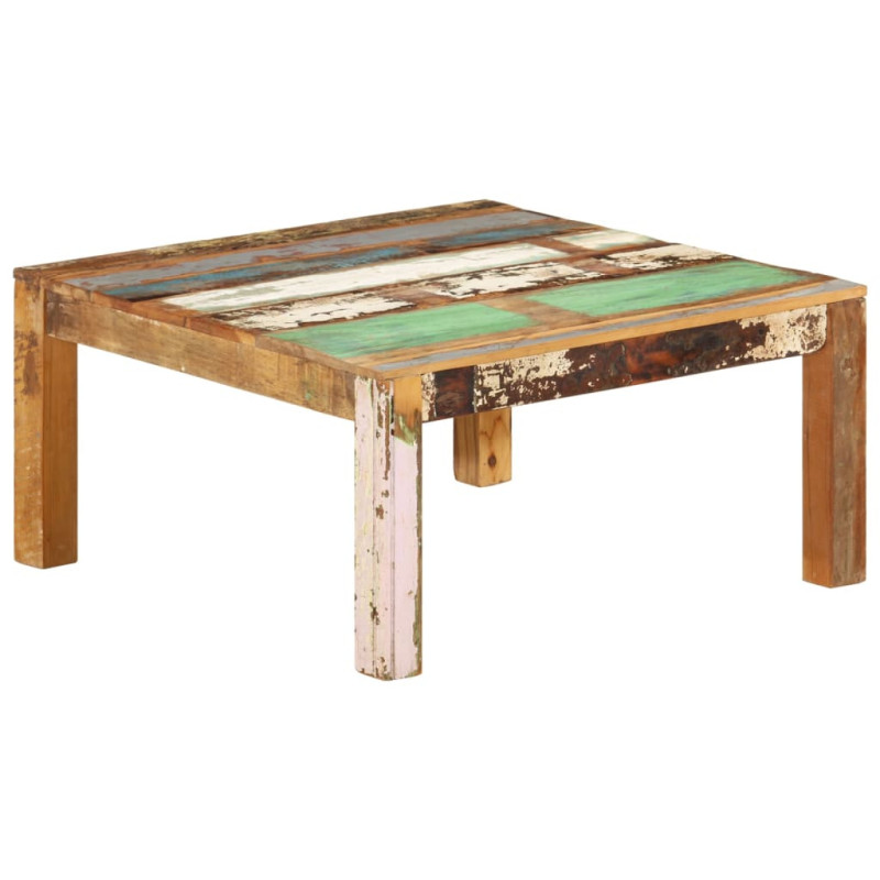 Măsuță cafea rustică, din lemn masiv reciclat, pătrată, 80x80x40 cm, handmade Măsuță cafea rustică, din lemn masiv reciclat, pătrată, 80x80x40 cm, handmade