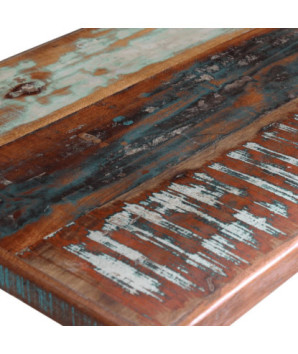 Masă de bucătărie pentru 4 persoane, aspect vintage, din lemn masiv reciclat, dreptunghiulară, 120 x 60 x 76 cm