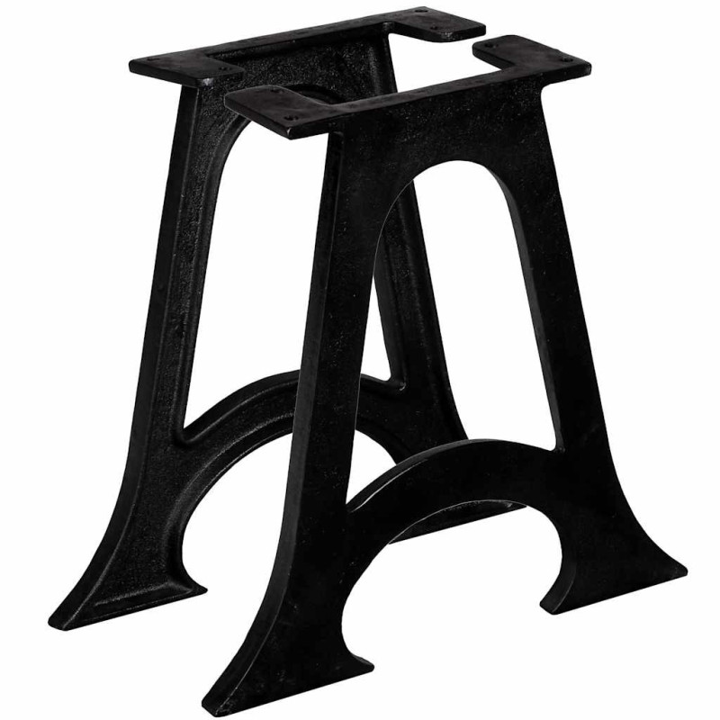 Picioare masă de cafea 2 buc, bază arcuită în formă de A, fontă, cu aspect industrial - WOODBB1879