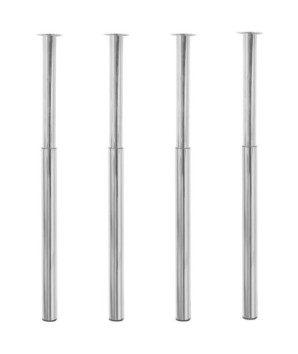 Picioare de masă telescopice, 4 buc., crom, 710 mm-1100 mm - WOODBB1882