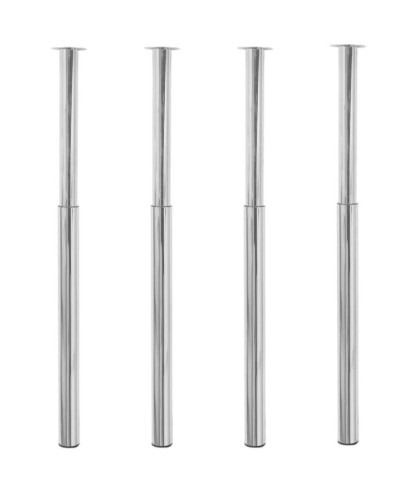 Picioare de masă telescopice, 4 buc., crom, 710 mm-1100 mm - WOODBB1882