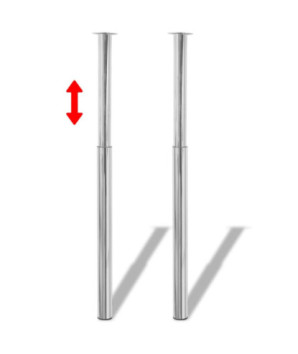 Picioare de masă telescopice, 4 buc., crom, 710 mm-1100 mm - WOODBB1882
