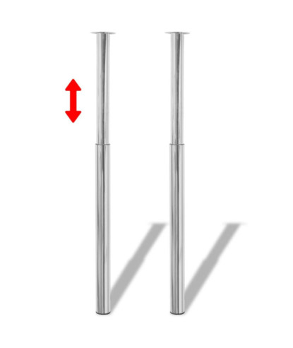 Picioare de masă telescopice, 4 buc., crom, 710 mm-1100 mm - WOODBB1882