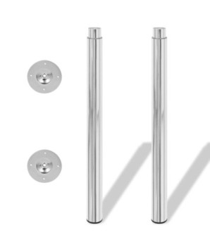 Picioare de masă telescopice, 4 buc., crom, 710 mm-1100 mm - WOODBB1882