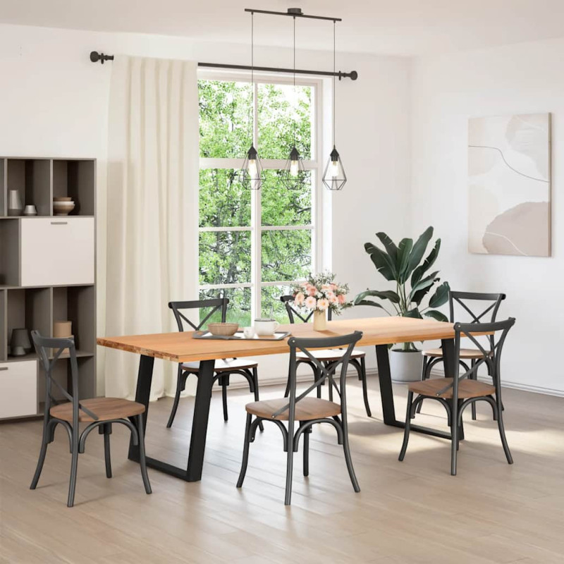 Picioare de masă în formă de U, 2 buc., negru, 80x(72-73) cm, oțel - WOODBB1889