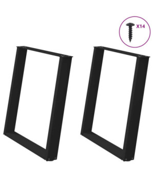 Picioare de masă în formă de U, 2 buc., negru, 80x(72-73) cm, oțel - WOODBB1889