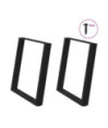 Picioare de masă în formă de U, 2 buc., negru, 80x(72-73) cm, oțel - WOODBB1889