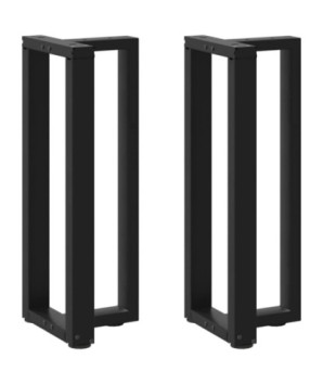Picioare de masă consolă în formă de T, 2 buc., negru, 25x28x(72-73) cm, oțel - WOODBB1890